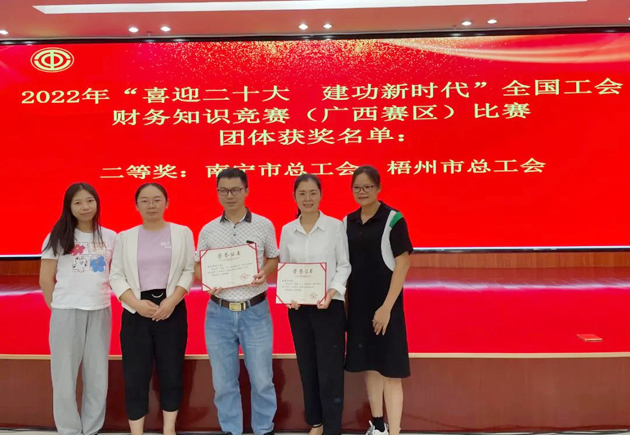 喜報！我市選手在全國工會財務知識競賽（廣西賽區(qū)）比賽中獲獎