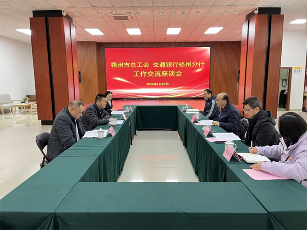 “工”聚合力，“交”融發(fā)展丨市總工會與交通銀行梧州分行深化工作交流