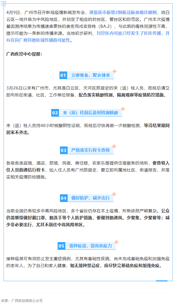 廣東一地升級為中風(fēng)險(xiǎn)地區(qū)，廣西疾控中心提醒.png